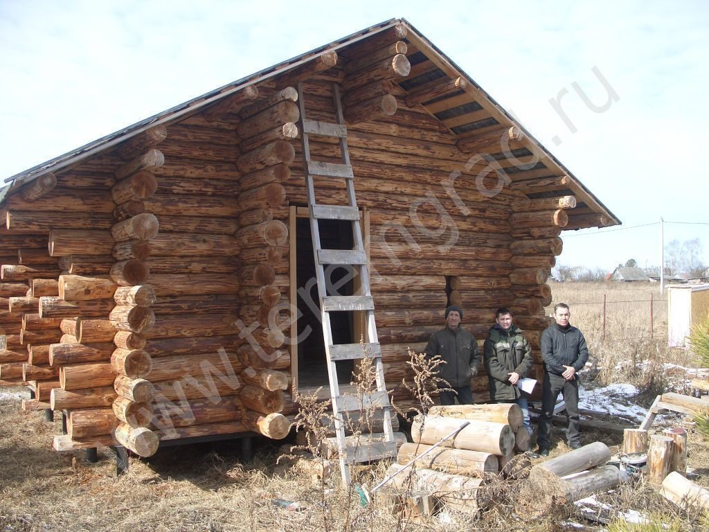 отделка сруба бани из бревна Полисть - Дмитров